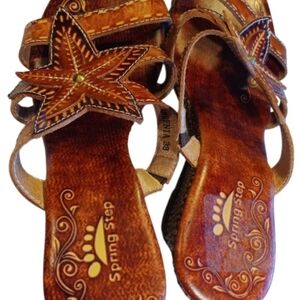 Spring Step Women's Tan Star Sandals